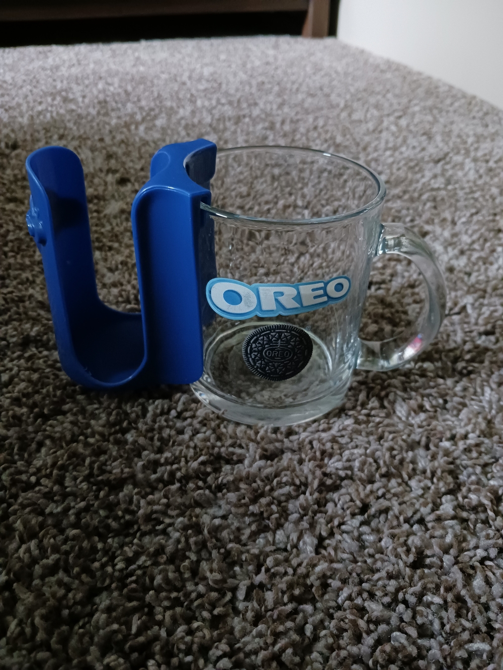 Oreo Cookie Dunking Glass Mug with Side Cookie Caddy Holder
